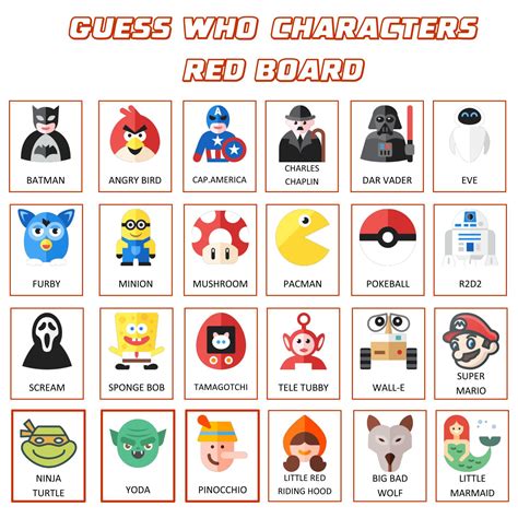 hasbro guess who character sheets|guess who replacement cards printable.